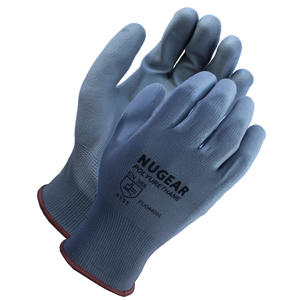 Nugear Gray, Polyurethane Coated Glove Size: L PUG4400L12